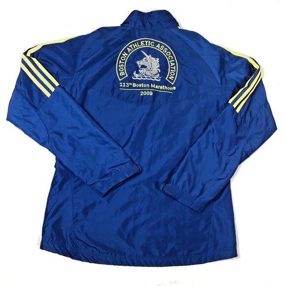 Adidas Womens Boston Marathon 2009 Blue Embroidiered Zip Jacket Size Medium - Picture 2 of 11